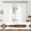 KAMANINA 1 Inch Curtain Rods for Windows 72 to 144 Inches (6-12ft) Bronze Heavy Duty Curtain Rod, Adjustable Long Drapery Rods with Marbled Finials