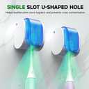 4 Pcs Toothbrush Holders Wall Mounted, Single Slot Design, Shower Self Adhesive Wall Mounted Toothbrush Holder with Cover, Waterproof and Dustproof, Suitable for Bathroom, Family, Travel (Blue)