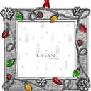 LARAINE Picture Photo Frame Christmas Metal 2025 Christmas High Definition Glass Display Pictures for Tabletop Home Decorative Holiday Gift (Silver, 2.5)