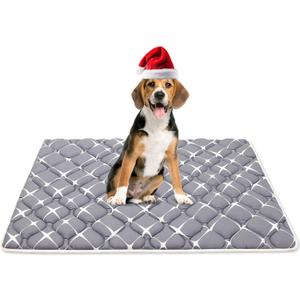 Bubble bear Dog Crate Mat - Ultra Soft, Washable & Anti-Slip Kennel Pad for Small/Medium/Large Dogs, Dark-Hued to Hide Stains (36"x23") (Gray)