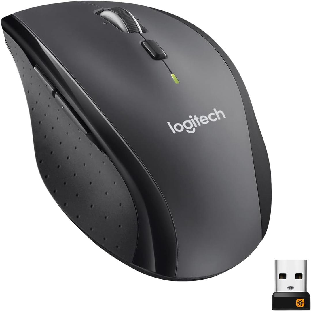 Logitech M705 Marathon Wireless Mouse, Gaming Mouse Wireless, 2.4 GHz USB-A Receiver, 5-Programmable Buttons, 3-Year Battery, PC, Mac, Laptop, Chromebook - Black