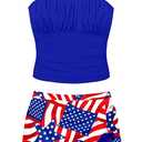 Qaoerde Girls Swimsuit Tropical Print Bikini Set with Ruffle Hem Two Piece Criss Cross Bathing Suits for Girls 15-16 Years