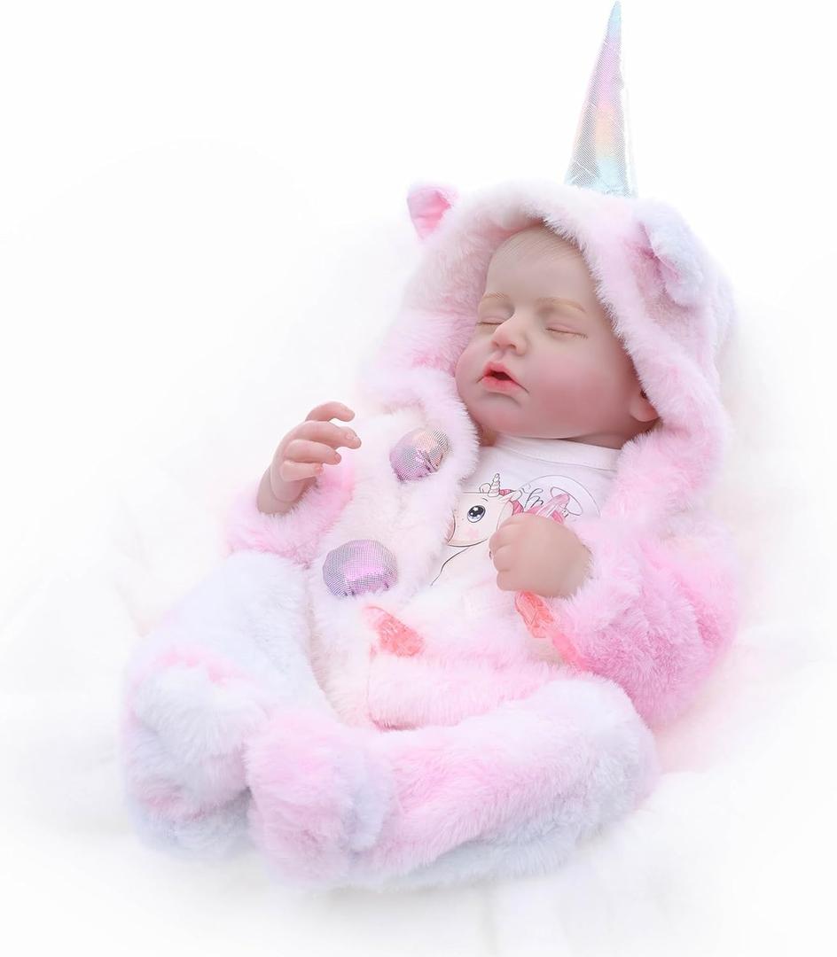 Reborn Baby Dolls  20 Inch Real Baby Dolls That Look Real, Full Body Vinyl Girl Doll in Fantasy Horn Outfit with Accessories, Gift for Girls Ages 3+, Pretend Play & Collectors (Dreamy Pink)