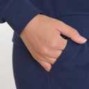 Women's Petite Jogging Suits 2 Piece Lounge Sets Sweatsuits Petite Length (Navy)