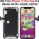 Brinonac for iPhone 11 Pro Max Screen Replacement Kit, 6.5" Full HD Retina LCD Display COF Touch Screen Digitizer Assembly Set with Repair Tools, Waterproof Adhesive, Tempered Glass