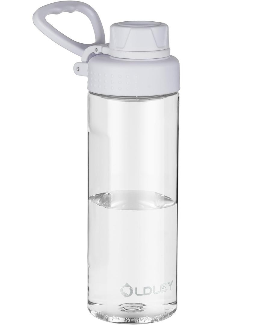 OLDLEY Water Bottles 20oz BPA Free Tritan Water Bottle with Carry Handle and Spout Lid, Leakproof Kids Water Bottle for Home,Travel, School, Outdoors, Transparent