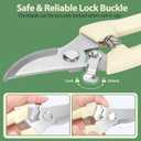 4PACK Pruning Shears, Stainless Steel Garden Shears, Sharp Handhled Gardening Scissors, Bypass & Straight Blade Garden Clippers for Plants, Flowers, Fruits Trees, Gardening Gifts for Women & Men