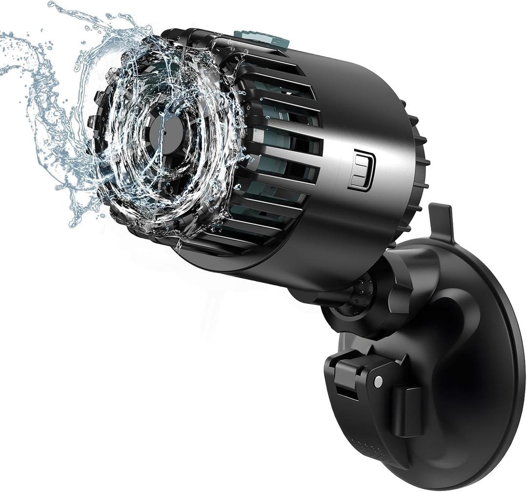 AQQA Wave Maker for Aquarium 75-150 Gallon 2110 GPH Water Circulatio Pump Powerhead Fish Tank Wavemaker with Suction Cup 360Rotatable Quiet Operation for Freshwater(12W)