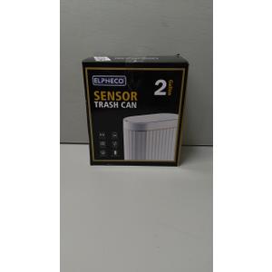 ELPHECO Automatic Motion Sensor Trash Can - 2 Gallon Slimline for Bathroom, Bedroom, Kitchen, Office - White with Gold Trim (2 Gallon, Golden)