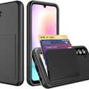 Galaxy S24 Case with Card Holder,Credit Card Slot Protective Wallet Case for Samung Galaxy S24 - Black