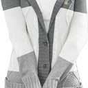 Sidefeel Women's Cardigan Sweaters Hooded Fleece Lined Button Down Front Jackets Winter Coat with Pockets (Large, Hooded 22 Gray)