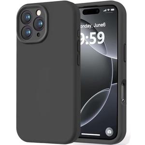 LOVE 3000 Designed for iPhone 16 Pro Max Case, Premium Silicone with [Soft Anti-Scratch Microfiber Lining] Shockproof Protective Phone Case for Men Women Girls 6.9", Black