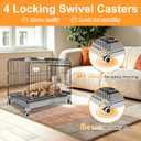 Homey Pet 30 Inch Wire Dog Crate for Small Dogs with Lockable Wheels, Black