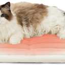 Bedsure ComfyFleece Self Warming Cat Bed, Medium Self Heating Dog Crate Pad, Thermal Extra Warm Puppy Mat Indoor, Non-Slip & Washable, Not Electric, 30" x 20", White