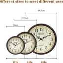 Geevon Vintage Wall Clock, Silent 16" Non Ticking Retro Round Clock Quartz Decorative Battery Operated Wall Clock for Kitchen,Office,Classroom,Bedroom,Living Room Decor
