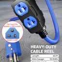 DEWENWILS 20 Amp Retractable Extension Cord Reel 40FT, ETL Listed, Blue | 10AWG SJTOW Heavy Duty, Auto-Rewind No-Tangle, Circuit Breaker, 4 Outlets for Garage Shop, 2500W