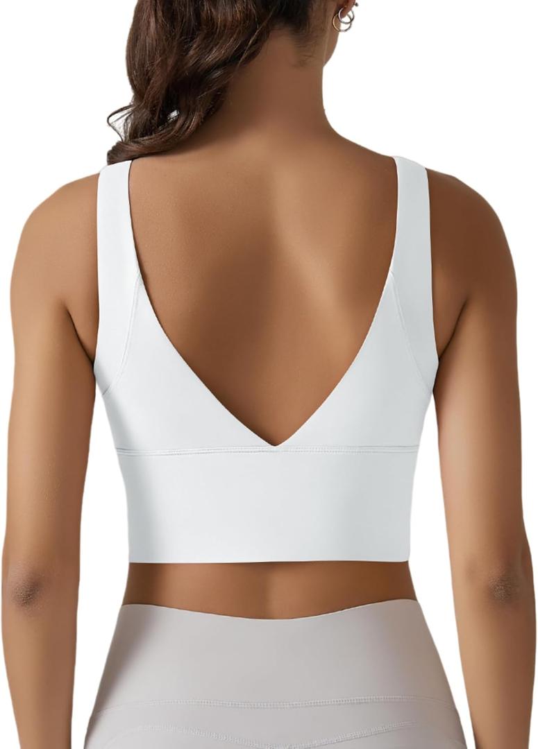 OMEWEE Women's Sports Bra,high Waist Yoga Bras for Women,V-Back Sports Bra with Padding,Suitable high Intensity Sports Bra (S)