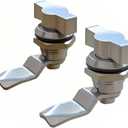 Thumb Operated Offset Cam Lock, Stainless Steel Keyless, Metal Replacement Lock Cylinder for RV Compartment Camper Storage Door Cabinet Mailbox Drawer (2pcs)