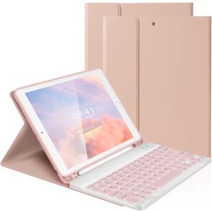 LAMA Keyboard Case for 10.2 inch iPad, Wireless Case with Keyboard with Pencil Holder for iPad 10.2&10.5 inch(9th 2021/ 8th 2020/ 7th Generation 2019, iPad Air 3 2019, iPad Pro 2017), PK
