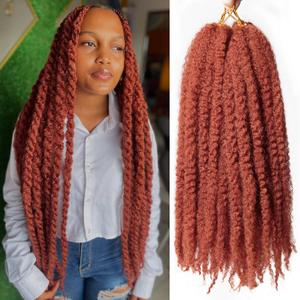 Marley Twist Braiding Hair 24 inch Afro Kinky Curly Crochet Braids 8 Packs Cuban Twist Crochet Braids Synthetic Low Maintenance Skin-Friendly Marley Hair Extensions(350#, Packs of 8)