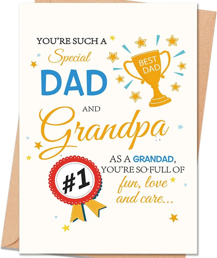 2 x Grandpa Fathers Day Card, Father's Day Card Gifts for Grandpa