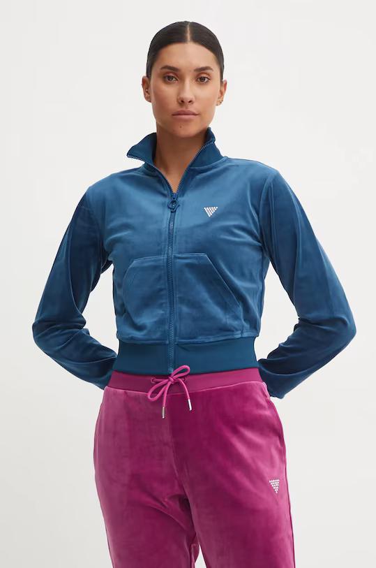 GUESS Women's Eco Couture Full Zip Sweatshirt Blue
XL