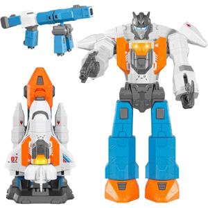 Miebely Magnetic Transform Robot Toy, 3 in 1 Large STEM Construction Transforming Toy for Toddlers, Kids Action Figure Robot for Boy and Girls, Education Gifts for Kid 3 4 5 6 7 Birthday Christmas