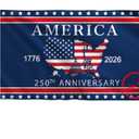 USA 250th Anniversary Flag | 3x5 Ft Double-Sided Indoor Outdoor American Flag | 1776-2026 Commemorative 250 Year Birthday Patriotic Yard House Banner Sign for 4th of July Decoration (C)