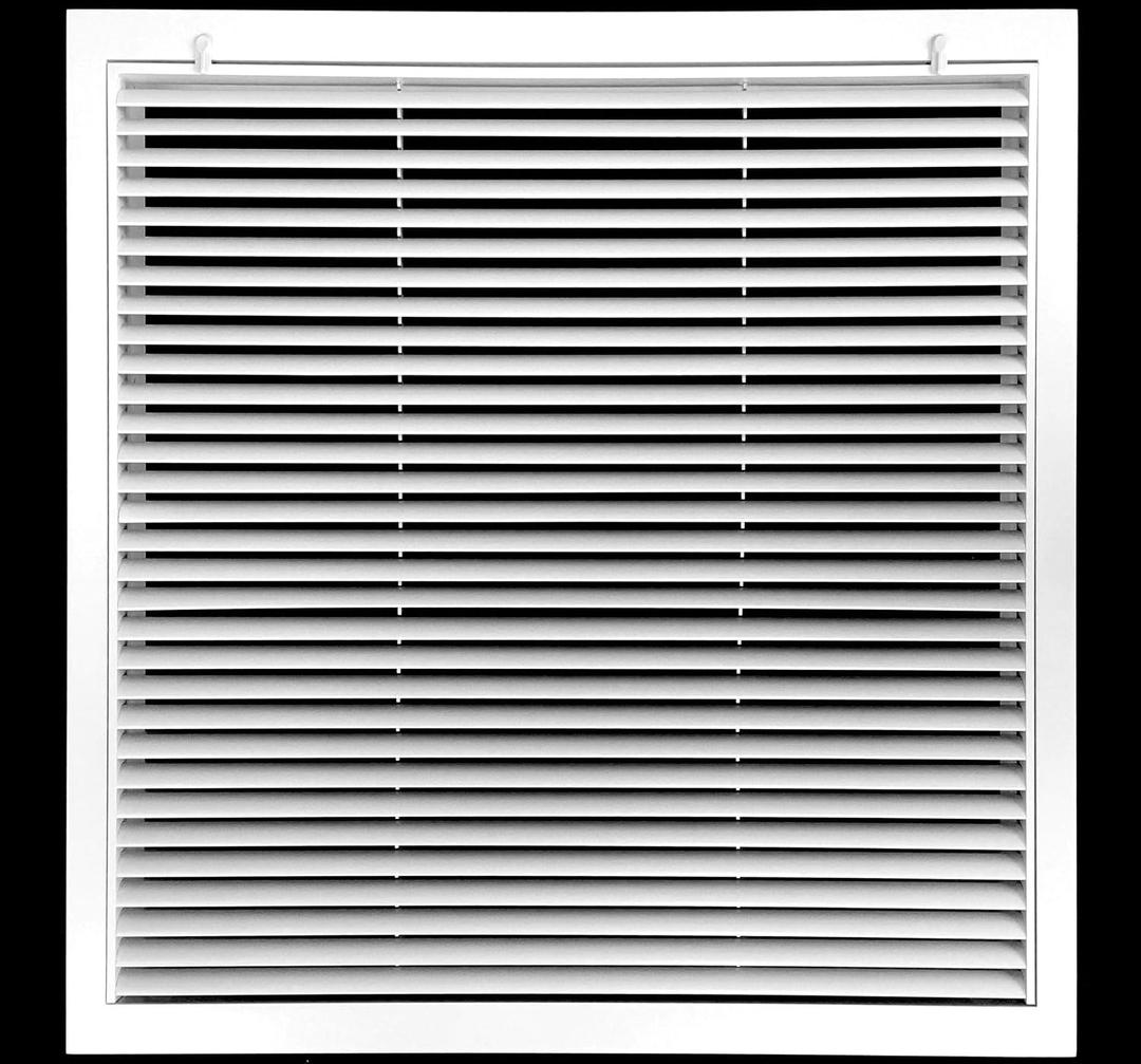 20" X 25" Aluminum Return Filter Grille for 1" Filter - Easy Airflow - Linear Bar Grilles [Outer Dimensions: 22.5w X 27.5h]
