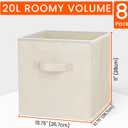 Criusia Storage Cubes - 11 Inch Heavy Duty Fabric Storage Bins for Shelves Closet Cube Organizer - 8 Pack Collapsible Cube Storage Bins Baskets for Clothes Blankets Toys - Nursery Organization (Beige)