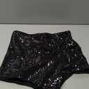 SHENHE Women's Glitter Shiny Shorts O Ring Wrap Skort Skirt Party Rave Sparkle Shorts (Black) S