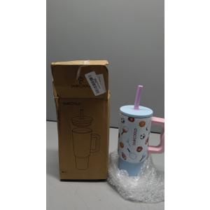 DLOCCOLD Kids 24 oz Tumbler with Handle and Silicone Straw Lid, Leakproof Insulated Tumbler with Spill Resistant Lid, Reusable Stainless Steel Tumbler Mug for Kid Boy Girl, Cupholder Friendly BPA Free
