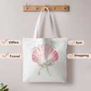 Beach Ocean Tote Bags, Summer Gifts for Women, Summer Preppy Seashell Shopping Bags, Beach Ocean Room Decor