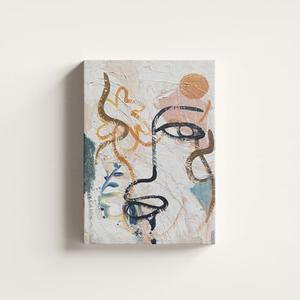 Boho Abstract Face Line Art Wall Decor - Matisse Boho Nordic Wall Art for Living Room, Bathroom, Bedroom - 12x16in