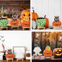 Yalikop 6 Sets Halloween Painting Crafts, Paint Your Own Halloween Ceramic Crafts with Brush and Easel, Pumpkin Spooky Ghost Spider Black Cat Witch Holiday Ceramics to Paint Unpainted Plaster Supplies