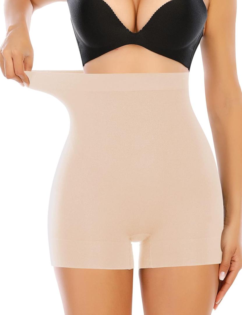 Womens Seamless Shaping Boyshorts Panties Tummy Control Underwear Slimming Shapewear Slip Shorts (Medium, #A3 Beige(slimming))