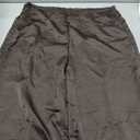 WDIRARA Women's Satin Pants Elastic Waist Wide Leg Pants Loose Trousers (Brown, L)