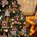 12 Pcs Christmas Gingerbread Ornaments 3.9 inch Resin Large Houses Snowflake Cookie Shaped Xmas Decor with Rope Hanging Ornaments for Christmas Tree Home Decorations(Gingerbread)
