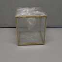 Sumnacon Square Clear Glass Tissue Box Cover -Dainty Cube Tissue Box Holder, Gorgeous Gold Facial Tissue Holder for Dresser Bathroom Bedroom Home Office Bar Restaurant Decor (5.1''x5.1''x5.9''/Square)