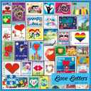 Re-Marks Love Letters Stamps Collage Puzzle, 1000 Piece Puzzle for All Ages