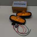 2PCS 6.5 Inch Oval LED Side Marker Lights 24 LED Mid Turn Signal Amber Marker Lights w/Reflex Lens, Rubber Grommet Sealed 6 Inch Led Mid-Ship Marker and Turn Signal Lights for Semi Trucks Trailers RVs