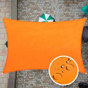 ColourTree 7' x 12' Orange Rectangle Waterproof Sun Shade Sail UPF50 Canopy Awning Shelter Fabric, 95% UV Blockage & Water Resistant, Outdoor Patio Garden Carport 