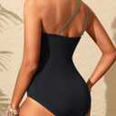Aqua Eve Womens One Piece Swimsuits - Tummy Control One Shoulder Bathing Suit Cut Out Swimwear 2026, Olive Green, M
