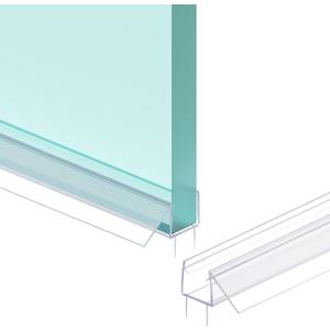 Shower Door Bottom Seal Strip, 2PCS Seal Strip, Ultra Clear PVC, 36" Length, Fits 12mm Thick Glass, Prevents Leaks, Easy Installation, No Adhesive Required (Ultra Clear, 36in for 1/2"(12mm) Door)