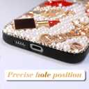Erolagomat Bling Case for Samsung Galaxy S25,Shiny Luxury Designer Phone Case with Glitter Sparkle Diamond Crystal Rhinestone Lips Lipstick Pearl Flowers High HeelsSoft Bumper Cover for Women Girl