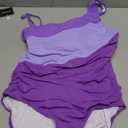 Aidonger One Shoulder One Piece Swimsuit for Women Tummy Control Bathing Suits Color Block Ruched Swim Suit Slimming Swimwear.L