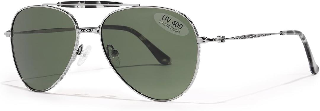 FURTALK Aviator Sunglasses Womens Stylish Trendy Polarized UV400 Protection Metal Sunnies FT9028 (Green)