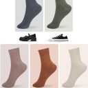 FGZ Women Thin Cotton Socks Soft Cozy Socks Cute Ankle Crew Socks 5 Pairs (33-multi&grey(10 Pairs))
