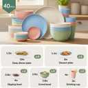 Plates and Bowls Sets 40 Pcs Unbreakable Dinnerware Set Dish Sets