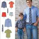 Simplicity 8180 Men and Boy's Shirt, Boxer Short, and Tie Sewing Pattern by 3 Hour in Sizes A (S-L / S-XL)